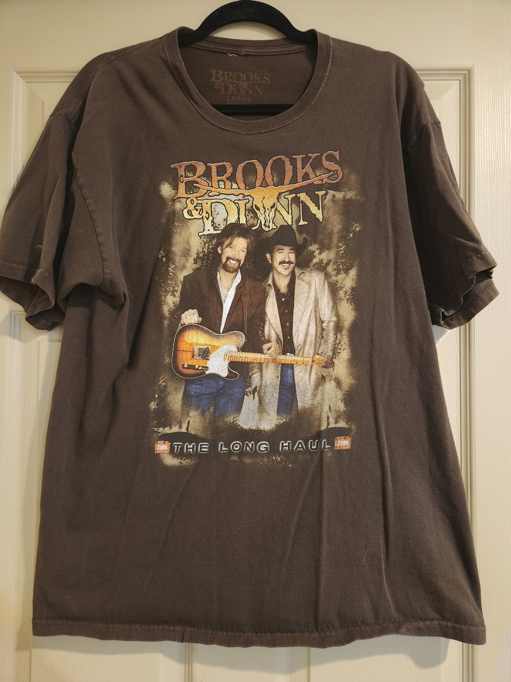 Vintage Brooks & Dunn Brown Short Sleeve Graphic Tee Size Large